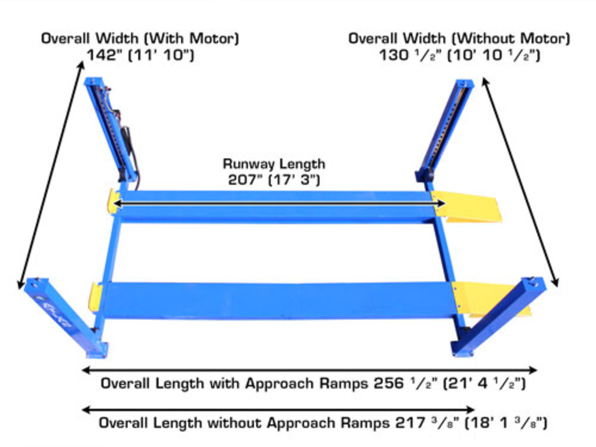 ATLAS 414 14,000 Lbs. Capacity Commercial Grade 4 Post Lift