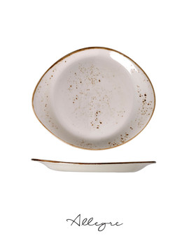10 in. Abstract Salad, Dessert, Cake Plate - Speckled White