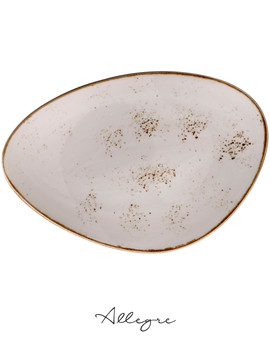 14.63 in. Abstract Dinner Plate/ Serving Plate for 6 to 8 Persons - Speckled White