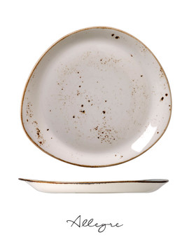 12 in. Abstract Dinner Plate/ Serving Plate for 3 to 4 Persons - Speckled White