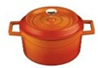 24 cm Orange Cast Iron Round Casserole 4.49 L - Lava