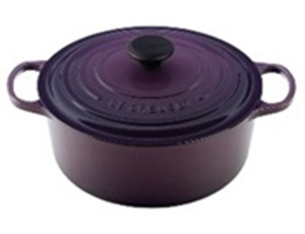 24 cm Purple Cast Iron Round Casserole 4.49 L - Lava