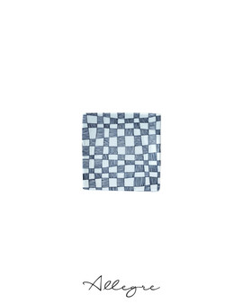 5 in. Square Bread Bun, Pastry, Cocktail Plate - Checkers Ivory