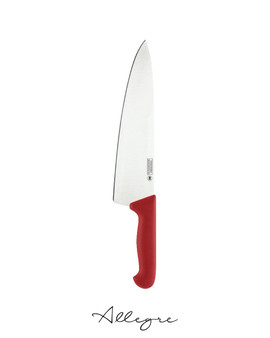 9 in. Blade Chef's Knife, Red Handle, Professional Grade - Professional