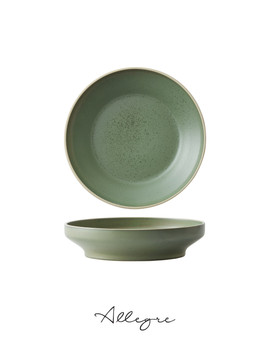 8 in. Raised Salad/ Pasta Plate 663 ml - MOD Smoky Basil