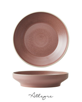 10.25  in. Raised Salad/ Pasta Plate/ Shallow Serving Dish for 3 to 4 Persons 1.5 L - MOD Smoky Plum