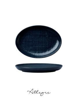 9 in. Oval Salad Plate - Knit Navy Blue