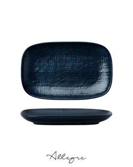 10.5in. L x 6.75in. W Rectangle Salad Plate - Knit Navy Blue
