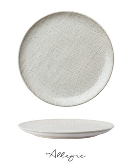 11.25 in. Dinner Plate/ Serving Plate for 2 to 3 Persons - Knit Warm Beige