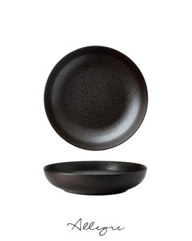 8.25 in. Shallow Serving Dish for 2 to 3 Persons/ Small Shallow Salad Plate 705 ml - Lava Ash Brown