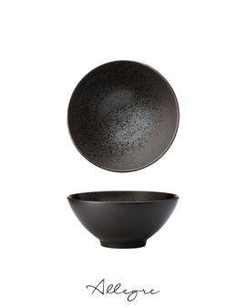 694 ml Ramen/ Serving V-Bowl for 3 to 4 Persons 7 in. - Lava Ash Brown