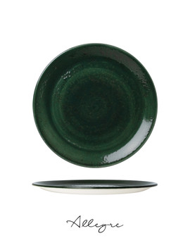 10 in. Dinner Plate/ Serving Plate for 2 to 3 Persons - Vesuvius Burnt Emerald