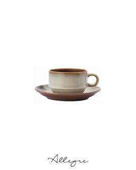 180 ml Stackable Coffee Cup and 5.75 in. Saucer - Rustic Sama