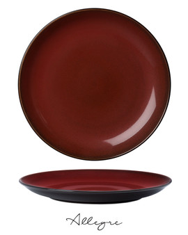 12.25 in. Show Plate/ Serving Plate for 6 to 8 Persons - Rustic Crimson