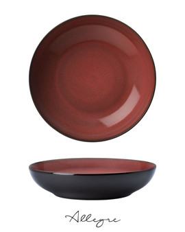 10.25 in. Shallow Serving Dish for 5 to 8 Persons 1.4 L - Rustic Crimson