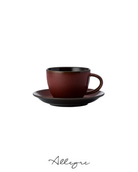 250 ml Coffee/ Cappuccino Cup and 6.25 in. Saucer - Rustic Crimson