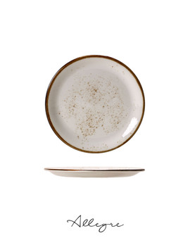 8 in. Dessert/ Cake Plate - Speckled White