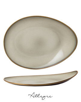 14 in. Ovalish Serving Plate - Rustic Sama