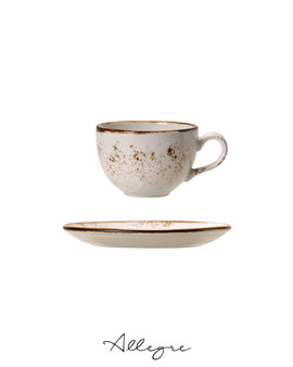 228 ml Cappuccino/ Coffee/ Tea Cup and 5.75 in.  Saucer - Speckled White