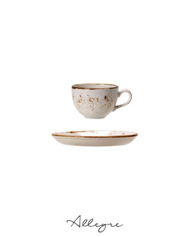 85 ml Espresso Cup and 4.63 in. Saucer - Speckled White