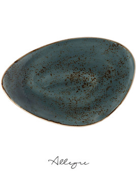 14.63 in. Abstract Dinner Plate/ Serving Plate for 6 to 8 Persons - Speckled Blue
