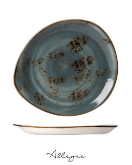 12 in. Abstract Dinner Plate/ Serving Plate for 3 to 4 Persons - Speckled Blue
