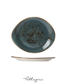 10 in. Abstract Salad, Dessert, Cake Plate - Speckled Blue