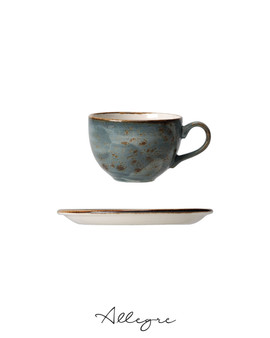 228 ml Cappuccino/ Coffee/ Tea Cup and 5.75 in. Saucer  - Speckled Blue