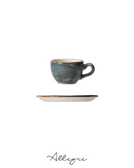 85 ml Espresso Cup and 4.63 in. Saucer  - Speckled Blue