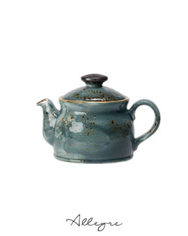 425 ml Tea Pot with Lid - Speckled Blue