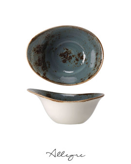 450 ml Ovalish Soup/ Rice Bowl for 1 Person 7 in. - Speckled Blue