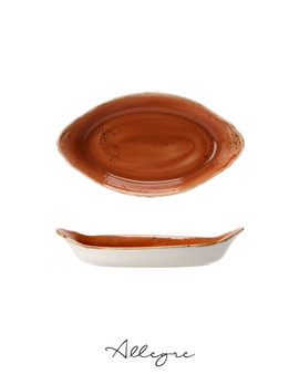 9.5in. L x 5.5in. W Small Oval Bake & Serve Dish for 1 to 2 Persons 360 ml - Speckled Terra