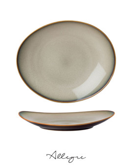 11.5 in. Ovalish Dinner Plate/ Serving Plate - Rustic Sama