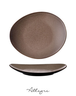 11.5 in. Ovalish Dinner Plate/ Serving Plate - Rustic Chestnut