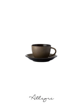 88 ml Espresso Cup and 4.25 in. Saucer - Rustic Chestnut