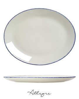 13.5 in. Oval Serving Plate for 8 to 10 Persons - Azure