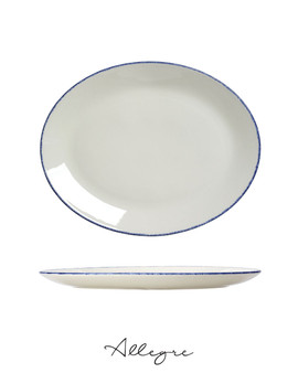 11 in. Oval Dinner Plate/ Serving Plate for 3 to 4 Persons - Azure