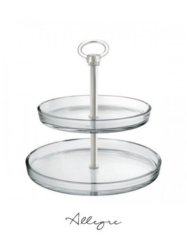 10.5 in. Two-Layer Pastry Stand, Glass - Alzata