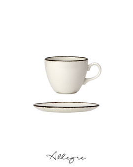 228 ml Cappuccino/ Coffee/ Tea Cup and 6 in. Saucer - Charcoal