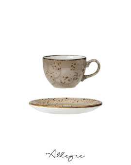 228 ml Cappuccino/ Coffee/ Tea Cup and 5.75 in.  Saucer - Speckled Porcini