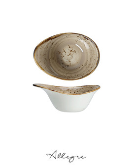118 ml Ovalish Dipping Bowl for Sauces and Dips 5 in. - Speckled Porcini