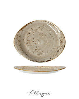 10 in. Abstract Salad, Dessert, Cake Plate - Speckled Porcini