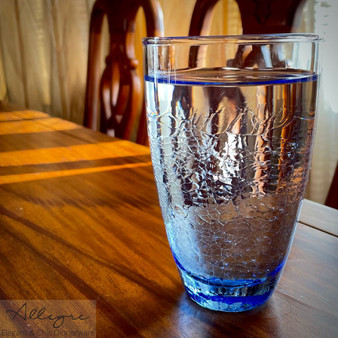 450 ml (15 oz), Set of 4 - Blue Crackle Glass