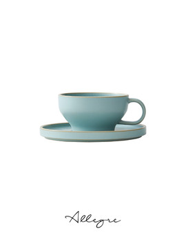 240 ml Coffee/ Cappuccino Cup and 6 in. Saucer - MOD Frosted Blue