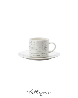 170 ml (5.7 oz)  Straight Coffee/ Tea Cup with 6.1 in. Saucer - Drizzle White