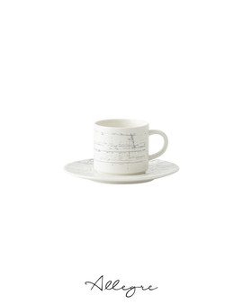 74 ml (3 oz)  Straight Espresso Cup with 4.6 in. Saucer - Drizzle White