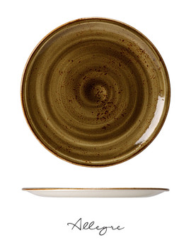 11.75 in. Show Plate/ Dinner Plate/ Serving Plate for 5 to 6 Persons - Speckled Brown