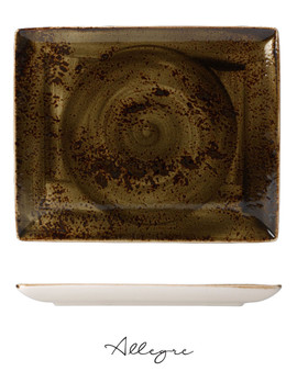 13.5in. L x 10.63in.W Rectangle Serving Plate for 6 to 8 Persons - Speckled Brown