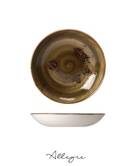 8.5 in. Individual Salad Bowl/  Shallow Serving Dish for 2 Persons 850 ml - Speckled Brown