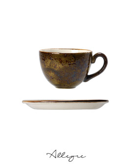 340 ml Large Cappuccino/ Coffee Cup and 6.5 in. Saucer - Speckled Brown